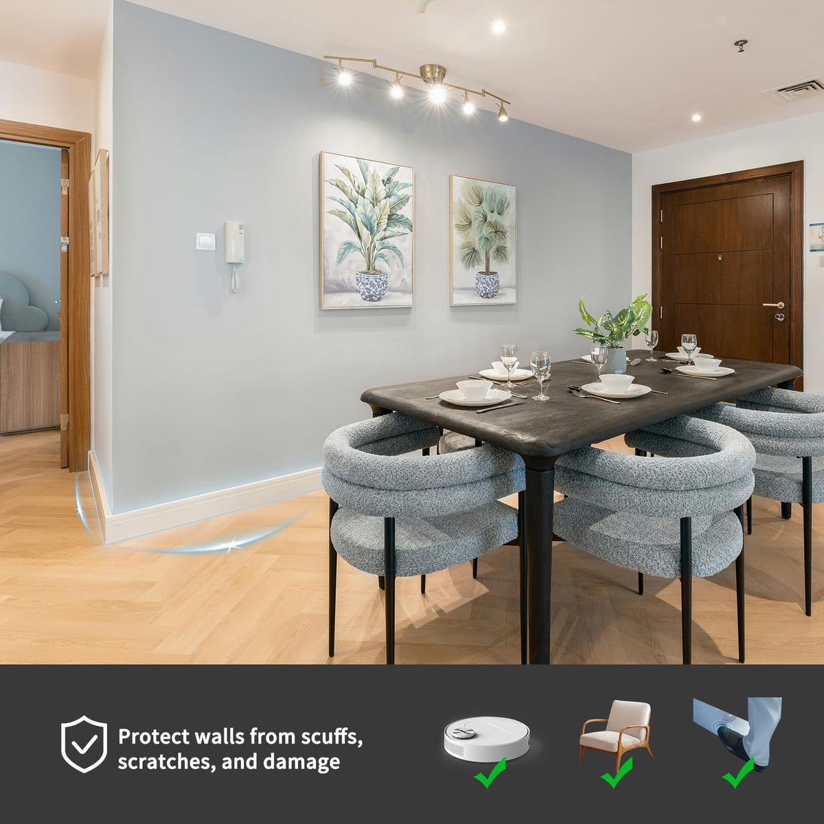 Art3d baseboard profile straight edge for precise, clean room finishes.