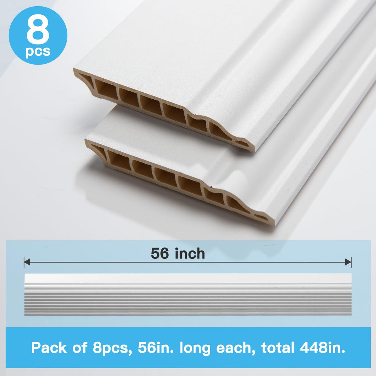 Art3d warp and crack resistant baseboard keeps edges pristine.