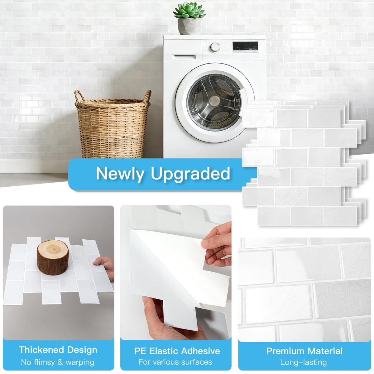Art3d Bathroom backsplash tiles create a clean, high-end look in minutes.