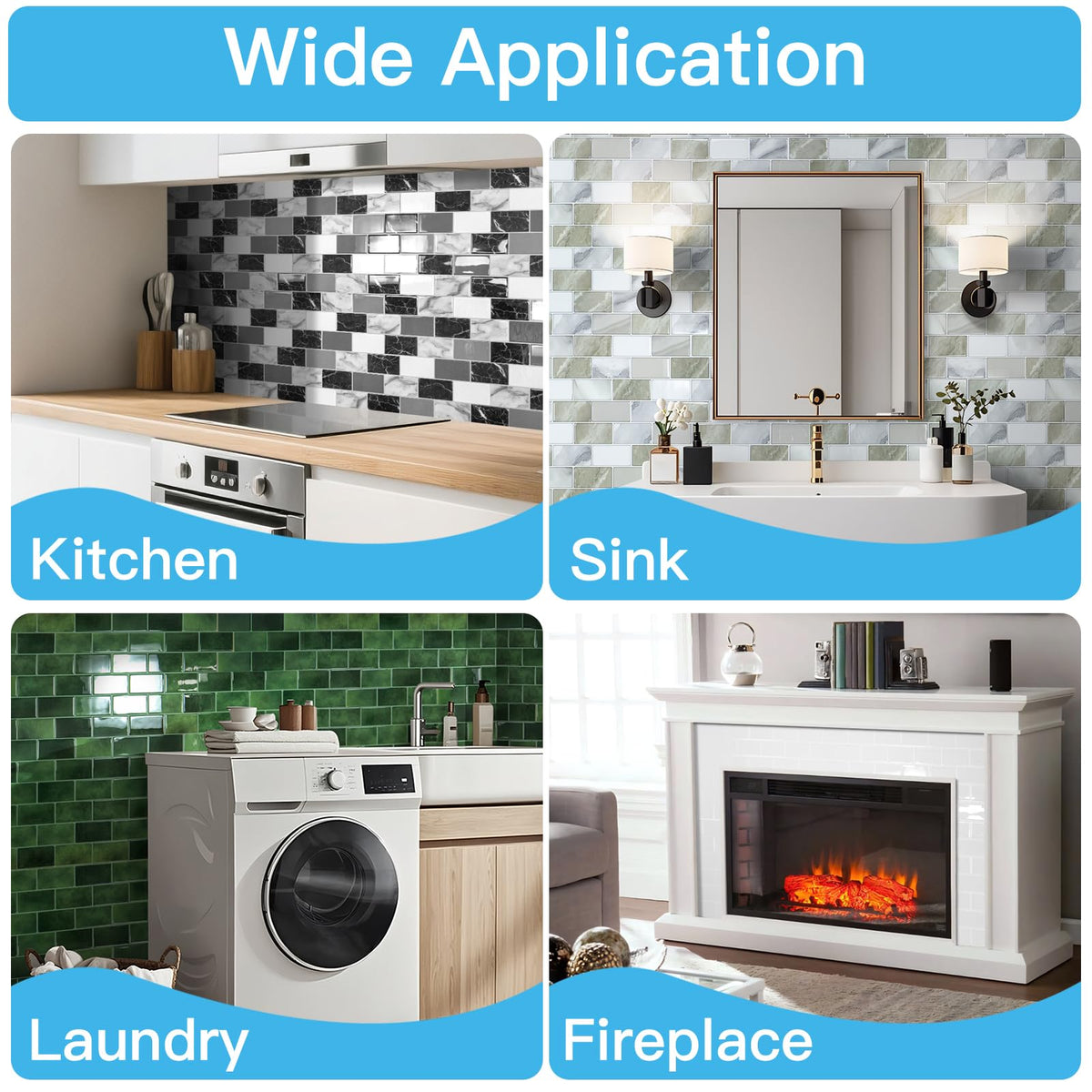Art3d beige-white tile installation guide scene for easy DIY renovation.