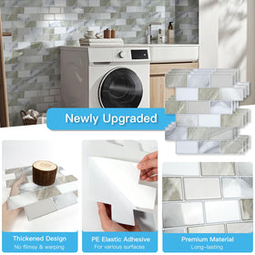 Art3d tile texture close-up highlights thicker design for durability.