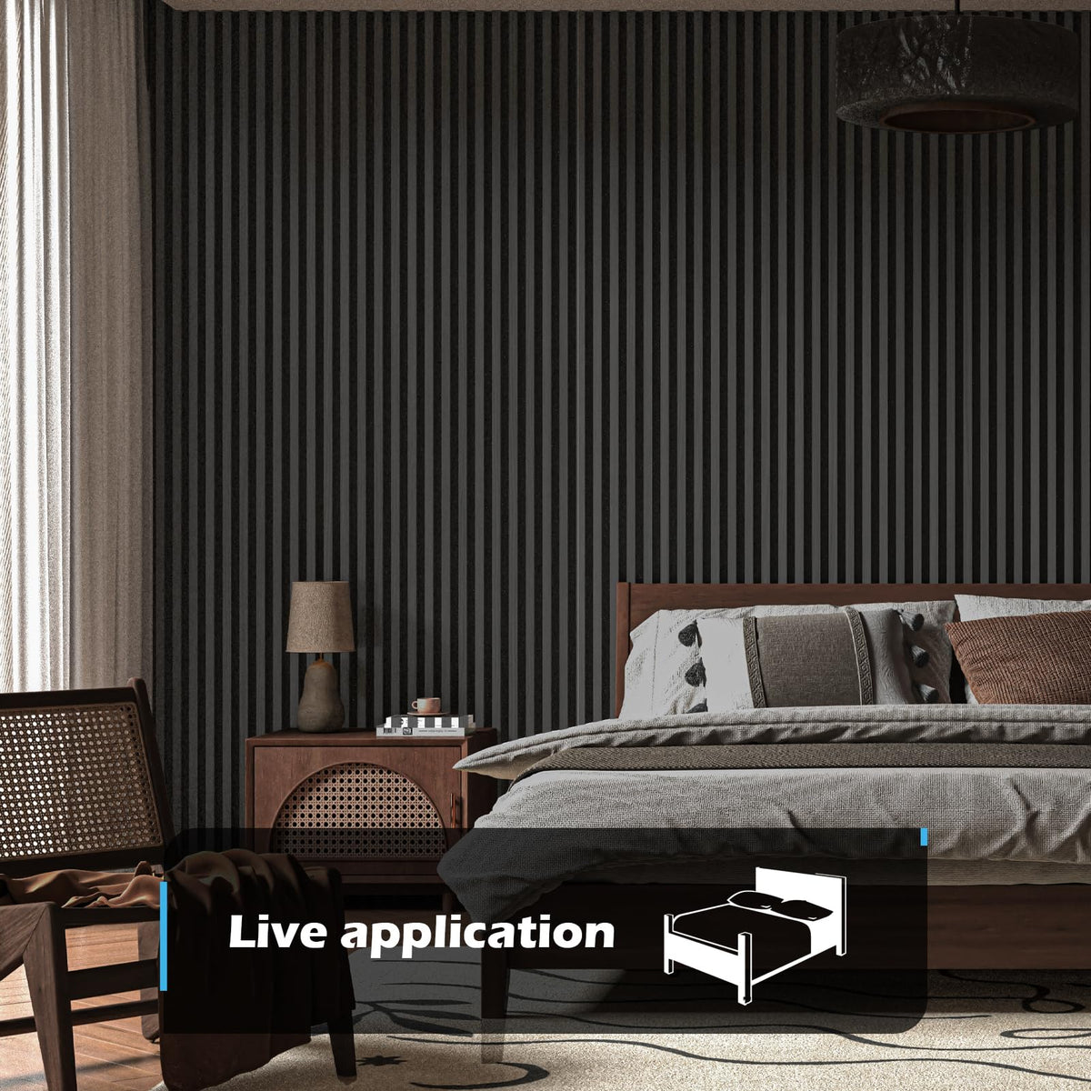 Art3d Blackwood wood veneer texture for refined wall décor and sound dampening
