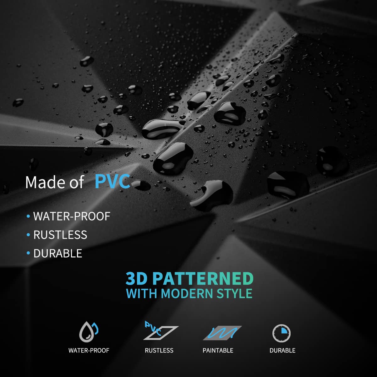Art3d ceiling or backdrop option with diamond panels for focal point.