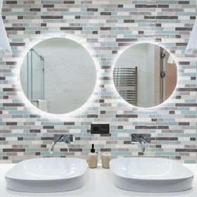 Art3d contemporary gray-blue finish enhances modern kitchens.