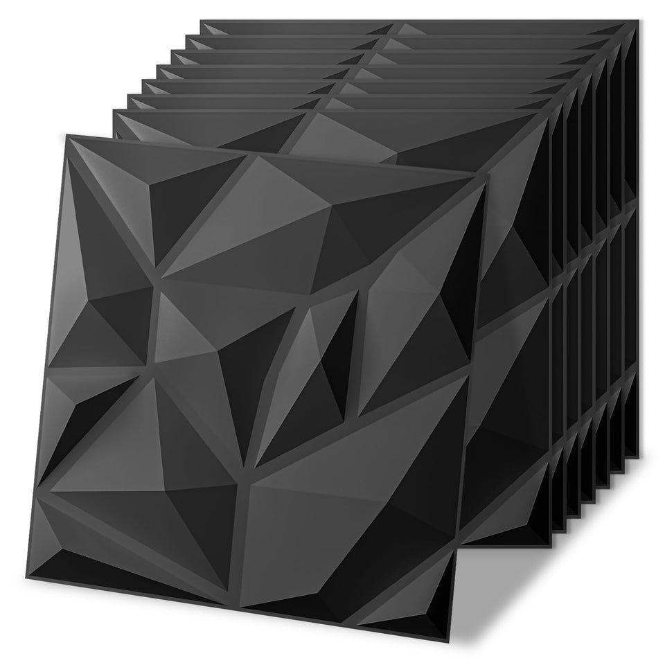 Art3d decorative 3D wall panel in black for living rooms adds texture and depth.