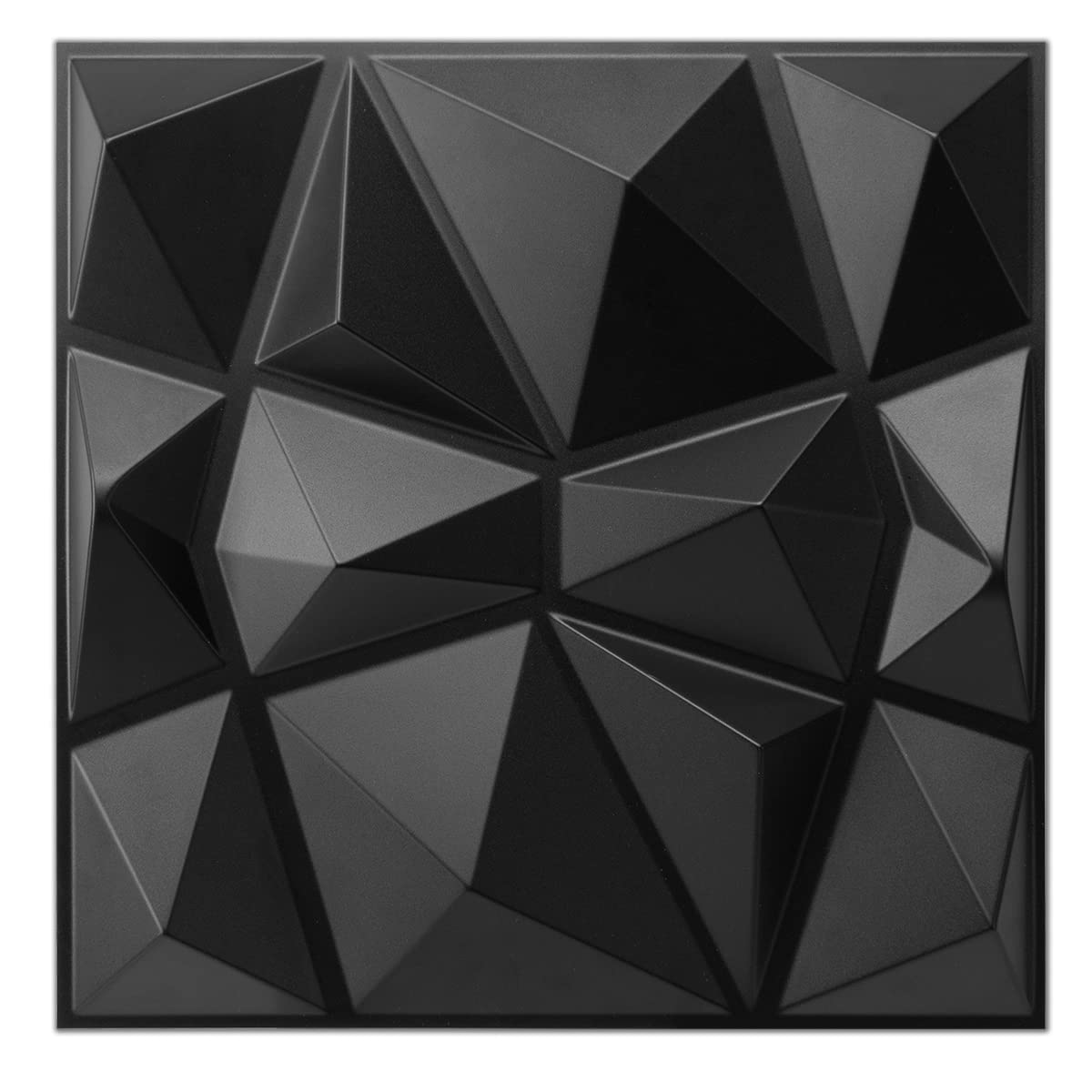 Art3d diamond-design wall panel in matte black for quick DIY accent walls.