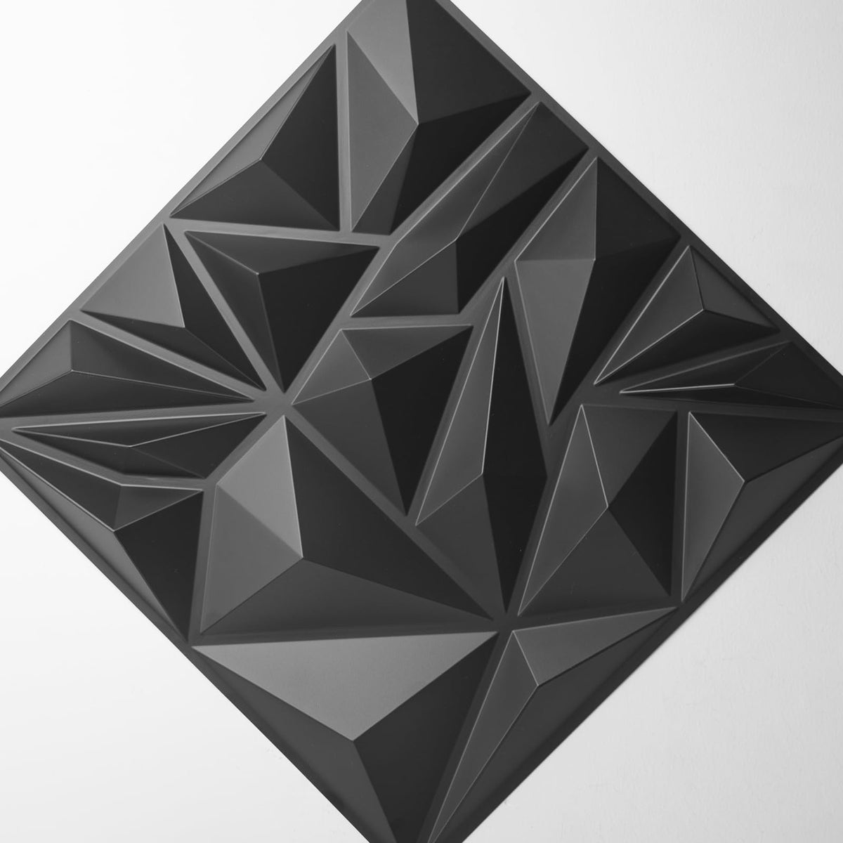 Art3d diamond-textured wall panel, 12x12, black, TV backdrop setup.
