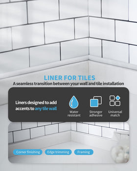 Art3d easy DIY install of white backsplash edge trim.