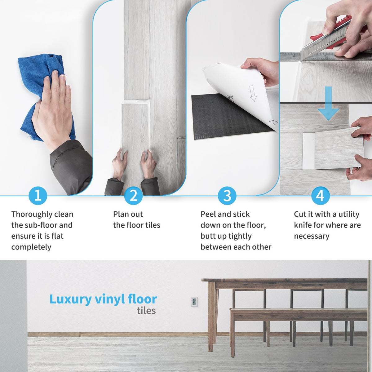 Art3d Simple installation guide for kitchen and bathroom updates
