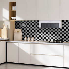 Art3d easy-install backsplash tile highlights simple, mess-free tiling with clear peel sign