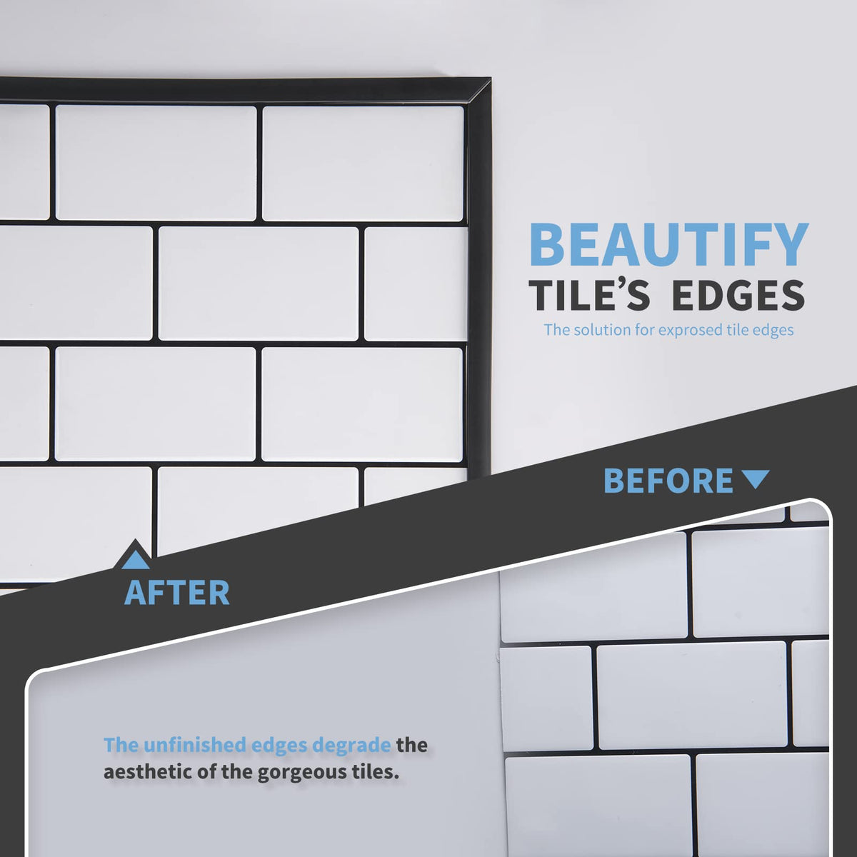Art3d edge trim vinyl molding black for kitchen corners