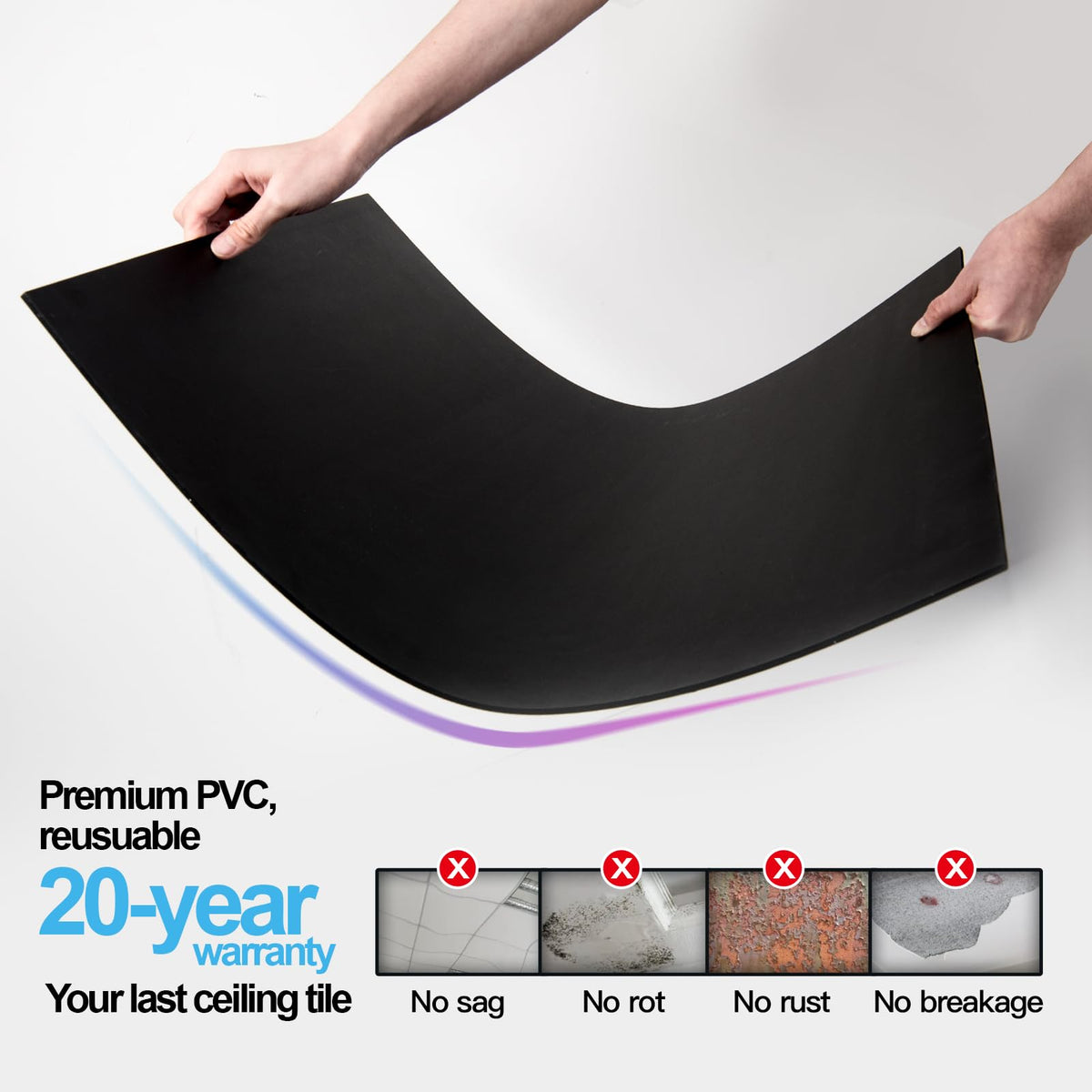 Art3d fire-rated 2x4 ft ceiling tile in black for safer spaces.