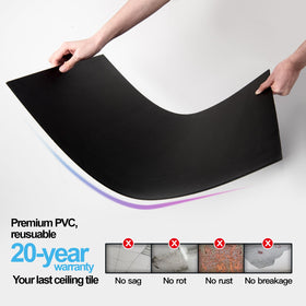 Art3d fire-rated 2x4 ft ceiling tile in black for safer spaces.