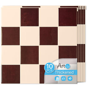 Art3d heavy-duty backsplash tiles 12x12 in red-brown provide durable, warp-resistant performance.