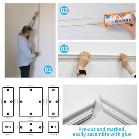 Art3d interior wall décor kit suitable for a 10x11 ft wall.