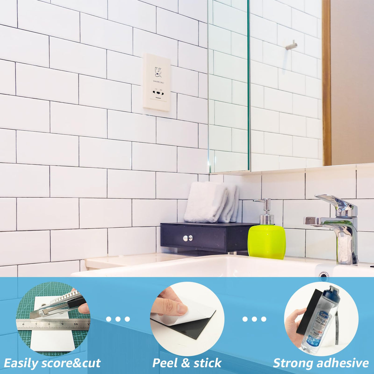 Art3d kitchen backsplash tiles ideal for easy updates.