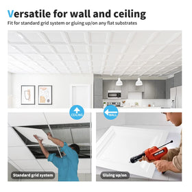 Art3d lightweight ceiling tile easy to cut with snips for quick customization.