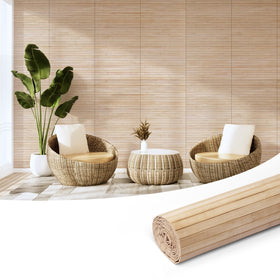 Art3d natural bamboo wall panel roll laid out for interior decor