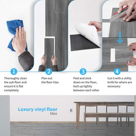 Art3d Peel and Stick Deep Gray packaging and warranty information