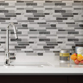 Art3d peel-and-stick tile installation for easy backsplash setup.