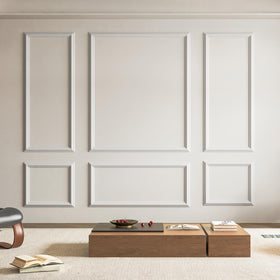 Art3d pre-cut molding top panel enhances wall depth