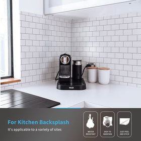 Art3d premium peel-stick tile installs at wall corners for clean, seamless edges.