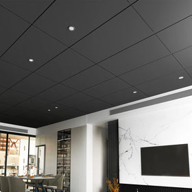 Art3d premium PVC ceiling panel in black adds elegant interior appeal.
