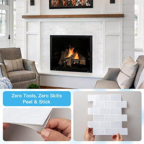 Art3d Premium tiles ten-pack offers a ready-to-use white marble upgrade.