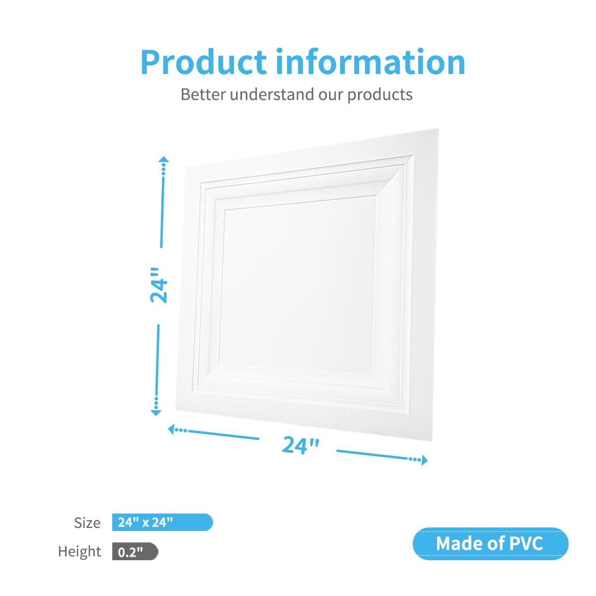 Art3d PVC ceiling panel 24x24 demonstrates lightweight, durable performance for lasting ceilings.