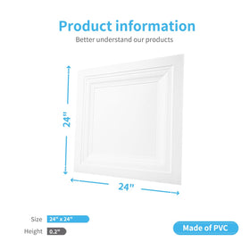Art3d PVC ceiling panel 24x24 demonstrates lightweight, durable performance for lasting ceilings.