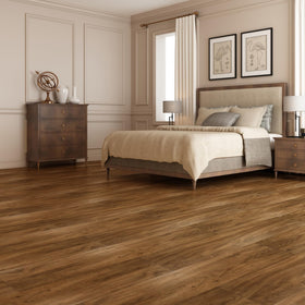 Art3d Rosewood six-by-thirty-six plank with authentic grain.
