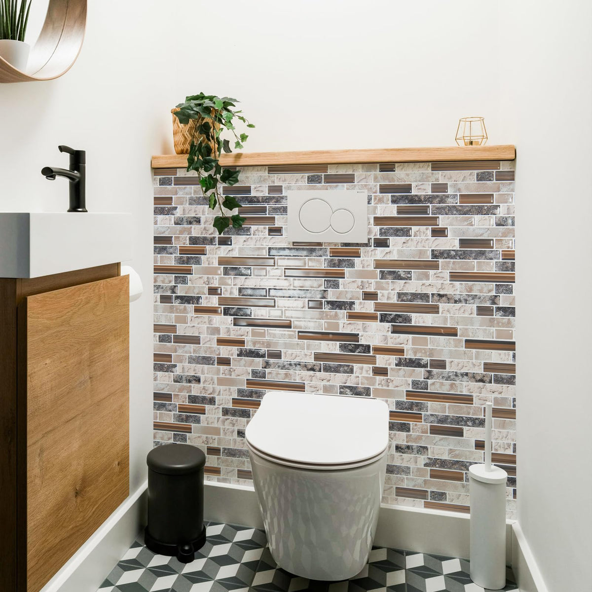Art3d sandstone bathroom wall tiles illustrate moisture-ready performance.