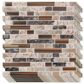 Art3d sandstone peel-and-stick close-up shows sturdy 0.08 inch thickness.