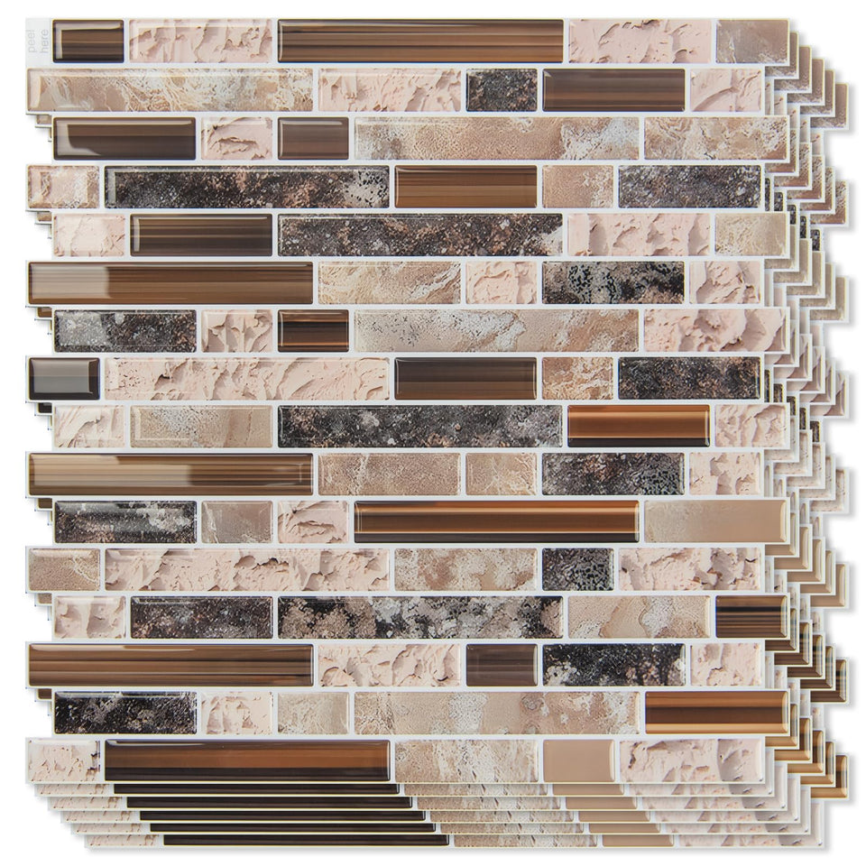 Art3d sandstone peel-and-stick close-up shows sturdy 0.08 inch thickness.
