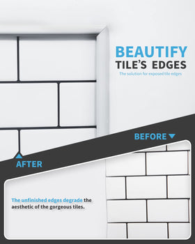 Art3d self-adhesive PVC trim installed at a corner for a clean look.