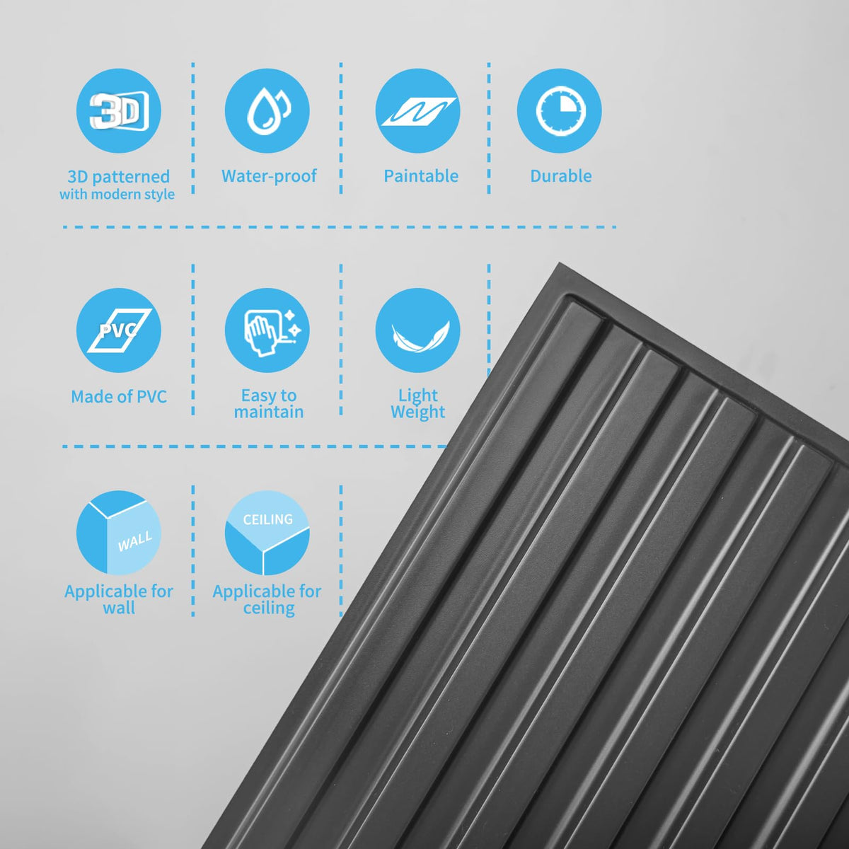 Art3d slats 3D wall panel DIY-friendly installation for quick updates