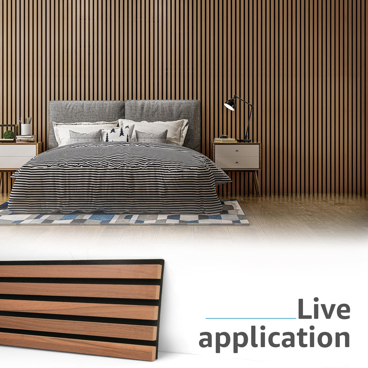 Art3d studio quiet room with slats showcases sound-dampening potential.