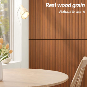 Art3d teak WPC wainscoting panel 3D effect adds depth to any living space