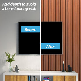 Art3d teak WPC wainscoting panel living room decor elevates walls with texture