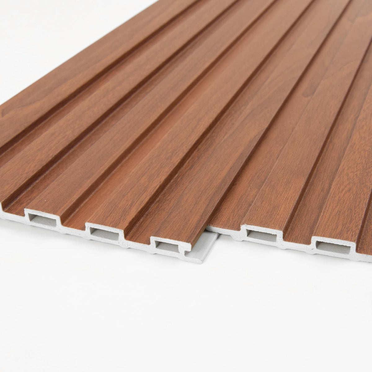 Art3d teak WPC wainscoting panel material closeup highlights durable composite construction