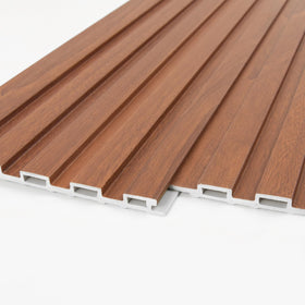 Art3d teak WPC wainscoting panel material closeup highlights durable composite construction