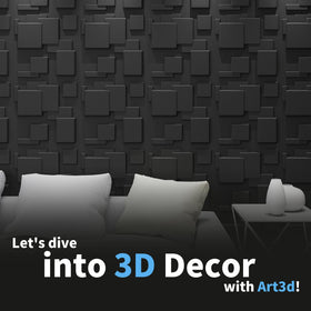 Art3d wall panel black waterproof easy wipe-clean for bathrooms and kitchens.