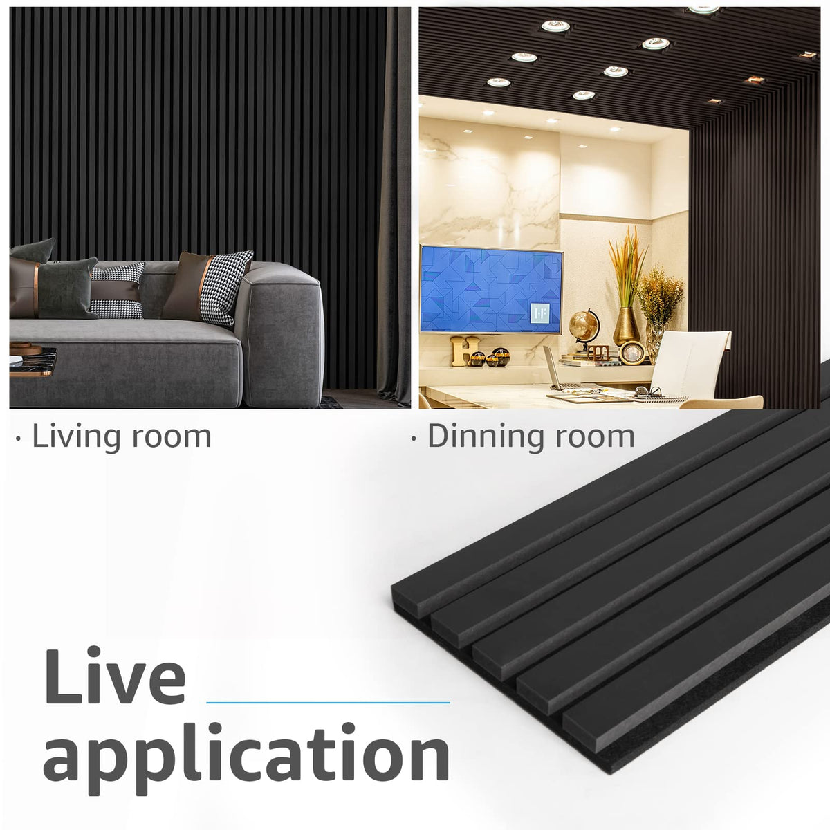 Art3d wood slat panel closeup wood grain highlights natural texture.