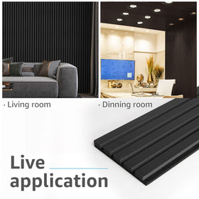 Art3d wood slat panel closeup wood grain highlights natural texture.