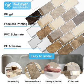 Art3d Yellow Jasper thicker backsplash tile kitchen installation, quick DIY project.