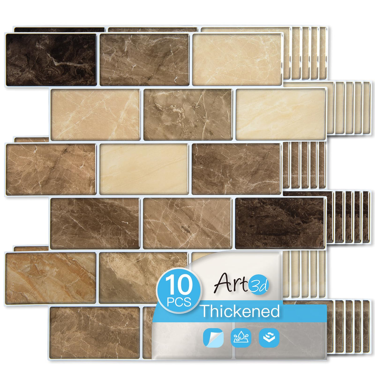 Art3d Yellow Jasper thicker backsplash tile close-up for a durable kitchen upgrade.