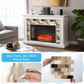 Art3d Yellow Jasper thicker backsplash tile self-adhesive backing, mess-free upgrade.