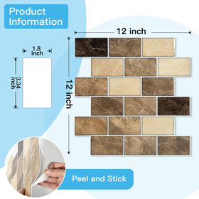 Art3d Yellow Jasper thicker backsplash tile texture close-up, natural stone-inspired finish.