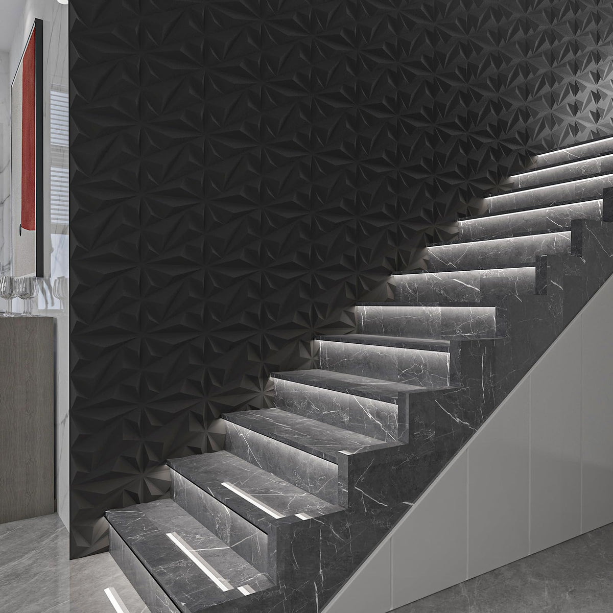 Art3dwallpanels easy-diy-installation-tiles offer convenient home makeover.