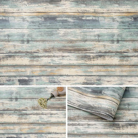 Arthome Blue Rustic Wood Paper roll for versatile wall and furniture decoration.